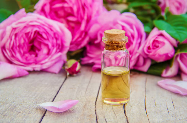 istock Essential oil of rose on a light background. Selective focus. 1095470050