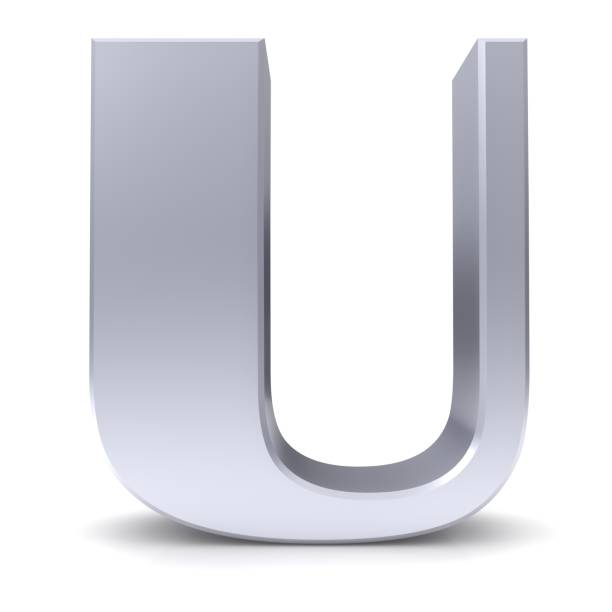 istock letter u silver alphabet sign 3d render graphic isolated on white background 1095484046