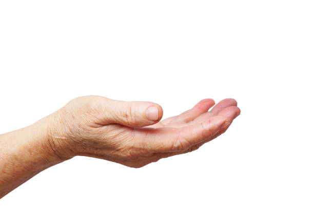 Old female hand begging Old female hand begging isolated old hands stock pictures, royalty-free photos & images