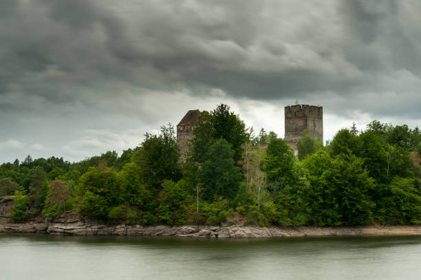 Castle ruin Lichtenfels situated near Ottenstein reservoir Castle ruin Lichtenfels situated near Ottenstein Stausee in lower Austria lichtenfels stock pictures, royalty-free photos & images