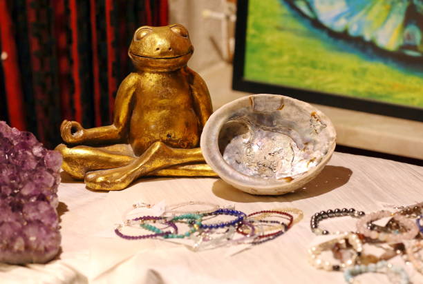istock Yoga frog with different utensils 1095491228
