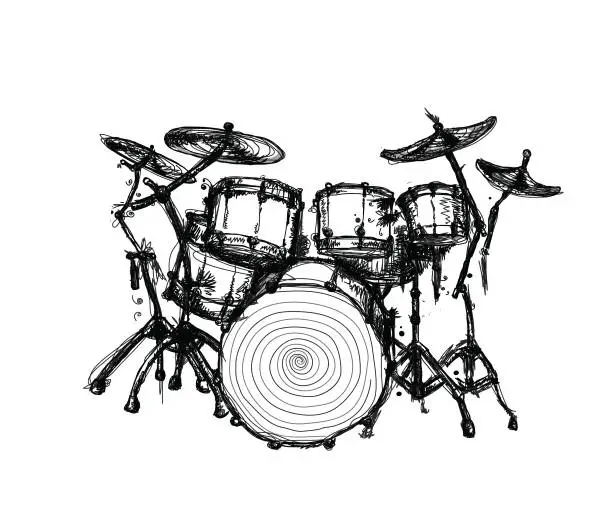 Vector illustration of Drums