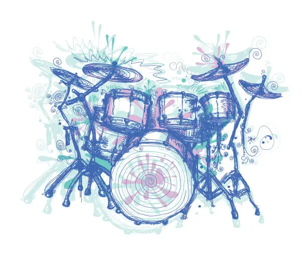 Vector illustration of Drums