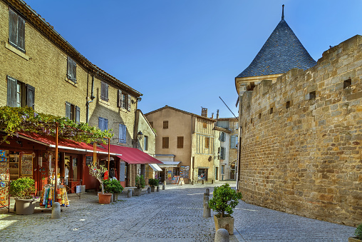 Cite de Carcassonne is a medieval citadel located in the French city of Carcassonne. Street in town