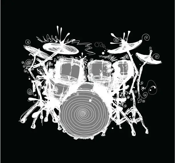 Vector illustration of Drums