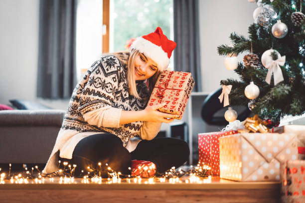 istock I wonder what Santa got me this year! 1095507690