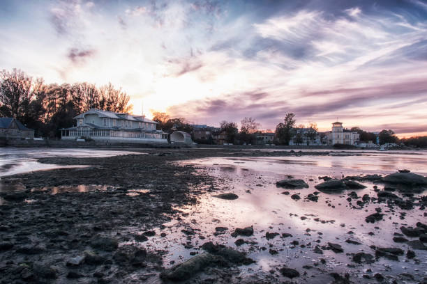 istock ebb in baltic sea. low water and town 1095534462