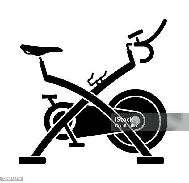 Exercise Bike Symbol Stock Illustration - Download Image Now - Exercise Bike, Vector, Cycling