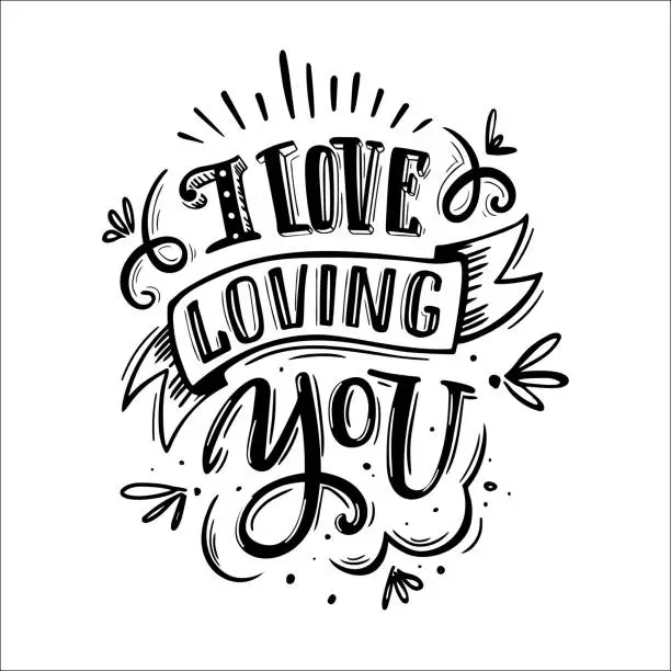 Vector illustration of i love loving you