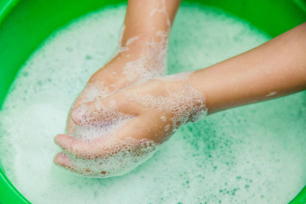 istock The child washes his hands. Selective focus. 1095564808