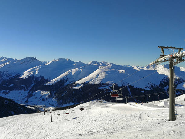 istock Winter holidays between snow-covered Swiss mountains. Davos, Switzerland 1095567016