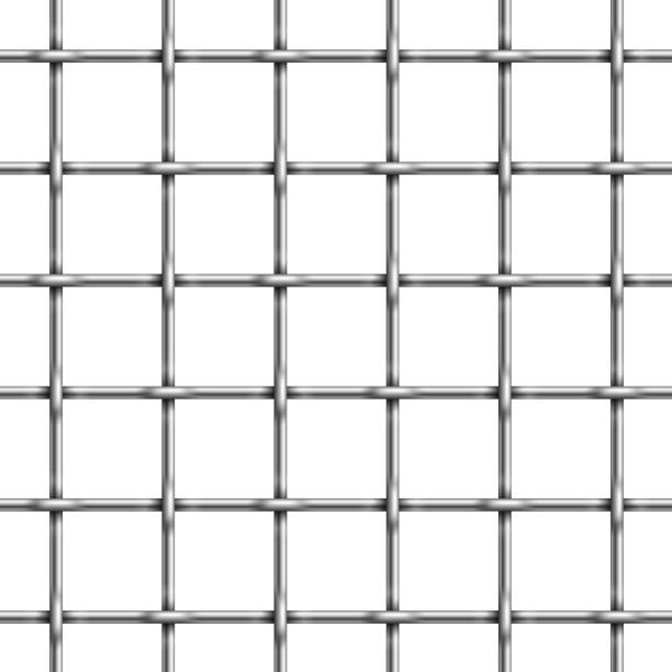 istock Seamless pattern of jail cell bars. Vector illustration of metal prison cage. 1095574506