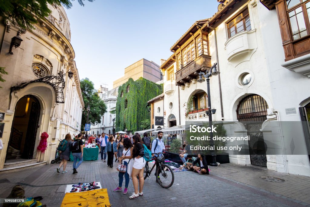 Barrio Lastarria - Santiago, Chile - Foto de stock de Santiago - Chile libre de derechos