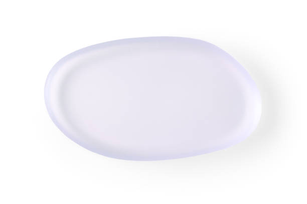 istock Blue transparent round glass piece isolated with clipping path 1095586190