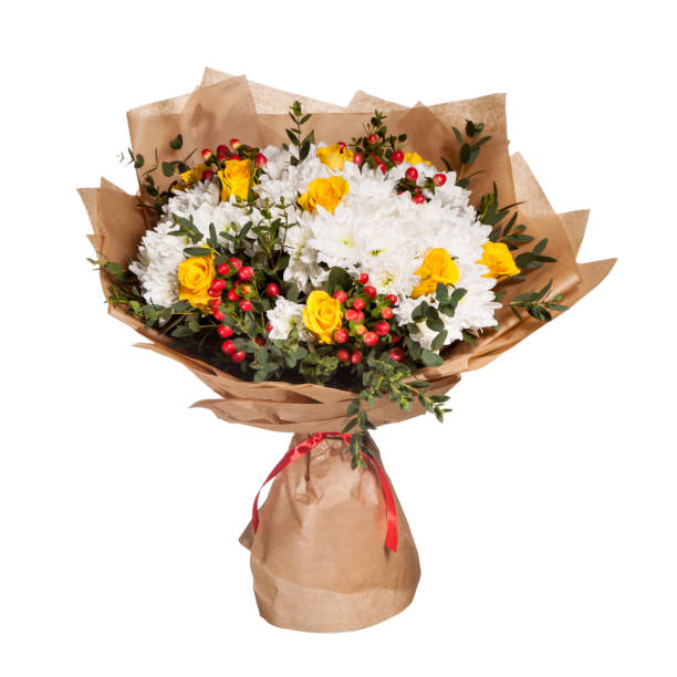 istock Bouquet of flowers on a white background. 1095588040