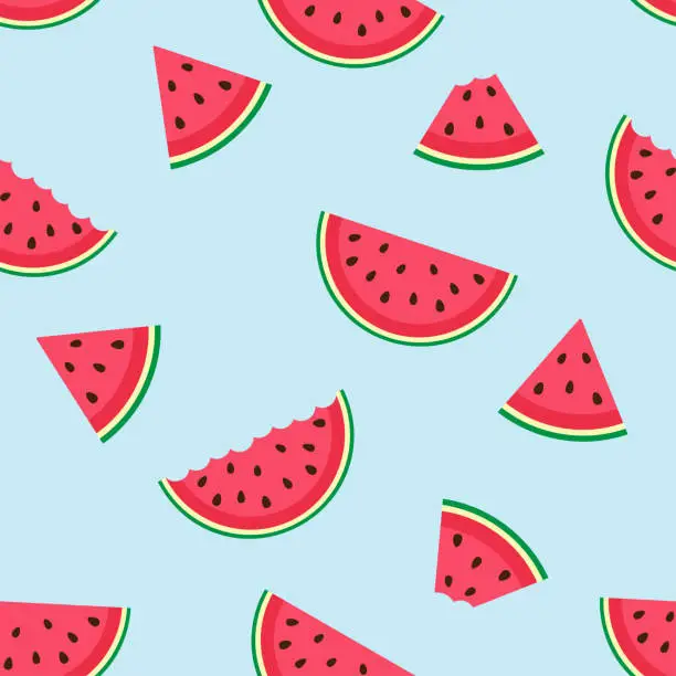 Vector illustration of Cute seamless pattern with watermelon