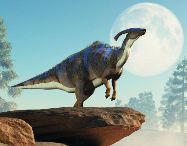 istock Parasaurolophus Howling at the Moon 1095591122