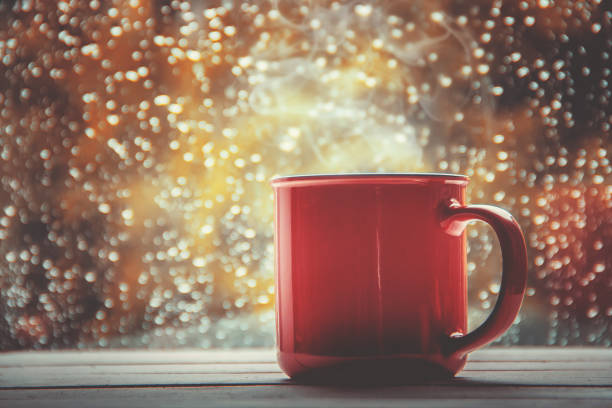 A cup of tea. Hello, autumn. Selective focus Comfort