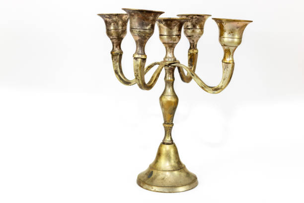 istock Old Fashioned Candle Stick Holders on a white Background 1095595578