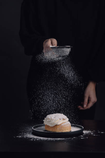 istock Swedish semla typical wheat bun with cream 1095598548