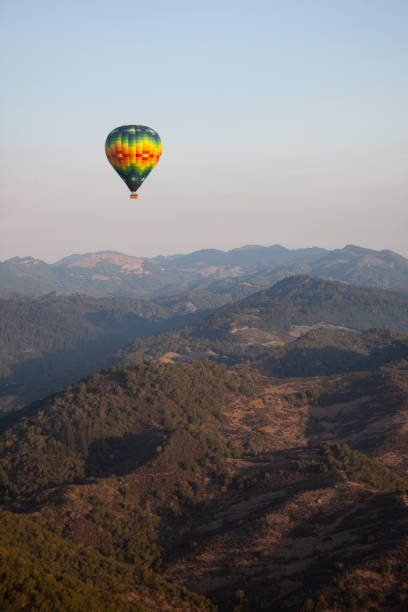Hot air balloon Above Napa stock photo