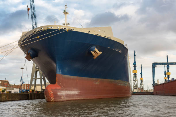 istock Container ship has docked in the port of Hamburg 1095605748