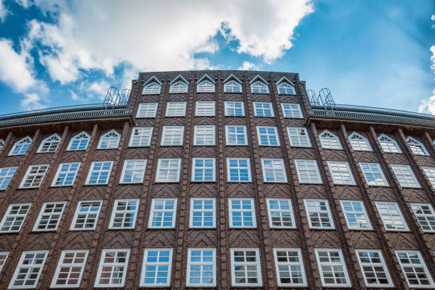 Restored, historical facade in Hamburg old town