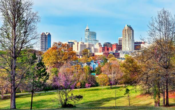 paisaje colorido de raleigh - north carolina fotografías e imágenes de stock