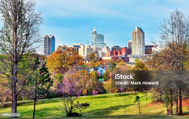 Colorful Raleigh Cityscape Stock Photo - Download Image Now - Raleigh - North Carolina, North Carolina - US State, Urban Skyline