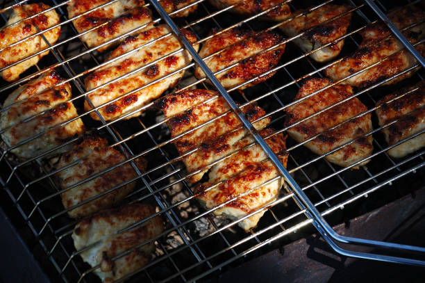 istock Chicken meat is grilled on the nature. 1095613418