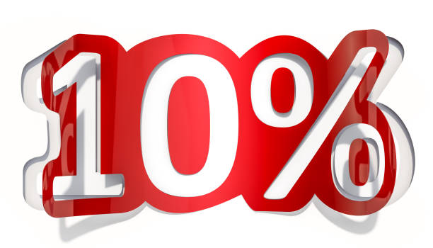 istock Discount concept, 10% inscription cut from paper, 3D rendering 1095614902