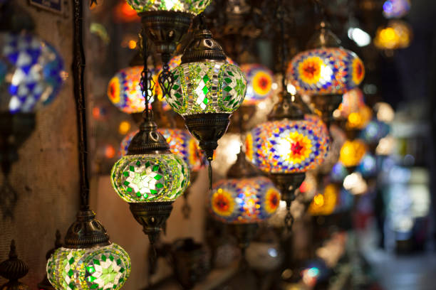 istock Istanbul bazaar in colored lamps 1095615858