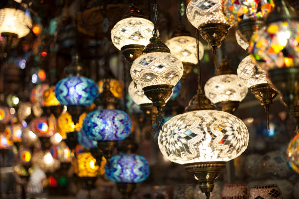 istock Istanbul bazaar in colored lamps 1095615860