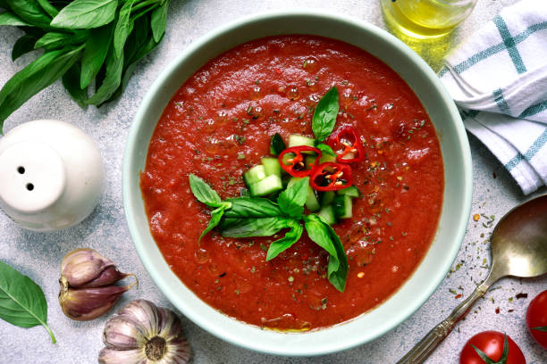 istock Traditional spanish cold tomato soup 1095618510