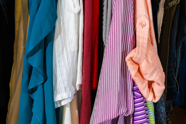 istock Women's clothes in wardrobe 1095626862