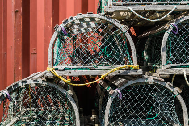 Lobster Traps stacked in Blue Rocks, Lunenburg, Nova Scotia, Canada