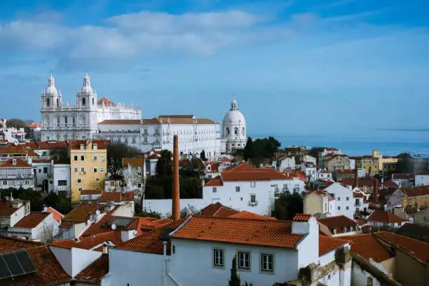 Roofs in the oldest district Alfama in Lisbon. Lisbon Lisboa Lissabon.
