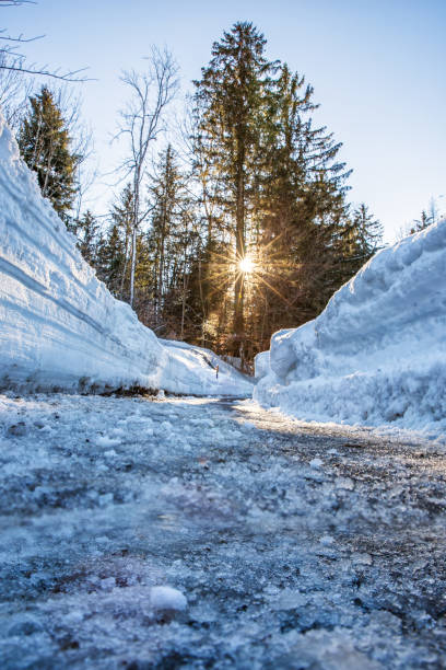 istock Icy footpath through the snow 1095642540
