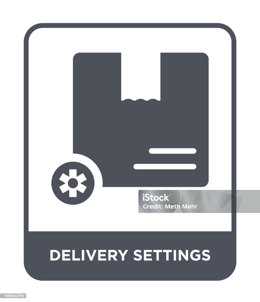 delivery settings icon vector on white background, delivery settings trendy filled icons from Delivery and logistic collection Art stock vector