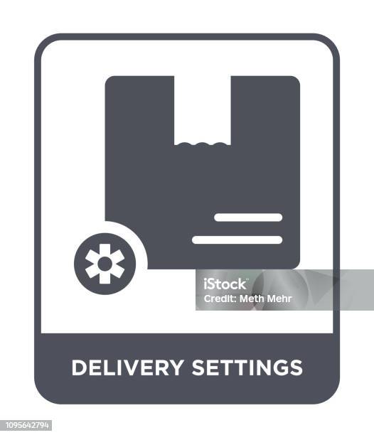 Delivery Settings Icon Vector On White Background Delivery Settings Trendy Filled Icons From Delivery And Logistic Collection Stock Illustration - Download Image Now