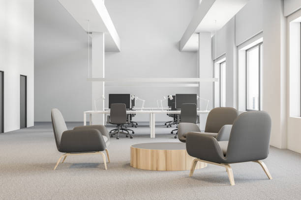 istock Gray armchair office waiting room 1095643950