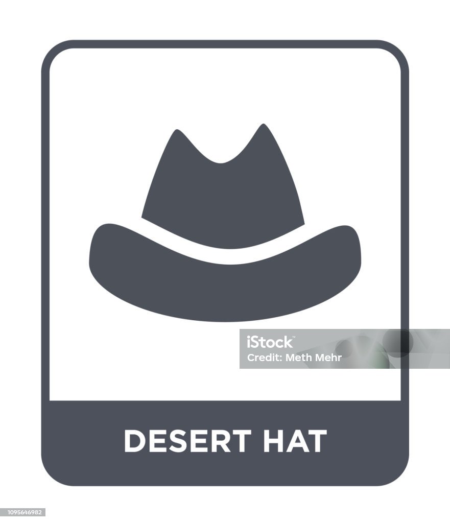 desert hat icon vector on white background, desert hat trendy filled icons from Desert collection Cactus stock vector