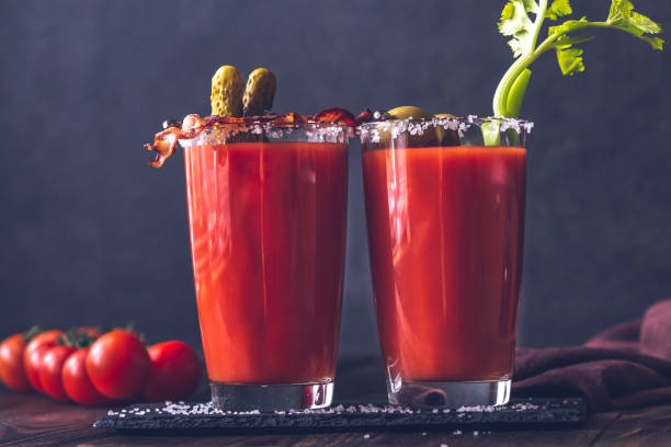 istock Two glasses of Bloody Mary 1095651392