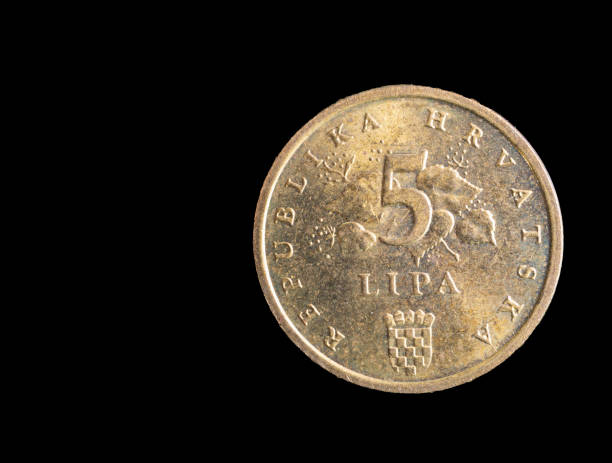 istock one croatian coin on black background 1095661678