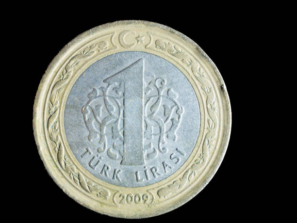 istock one turkish coin on black background 1095661698