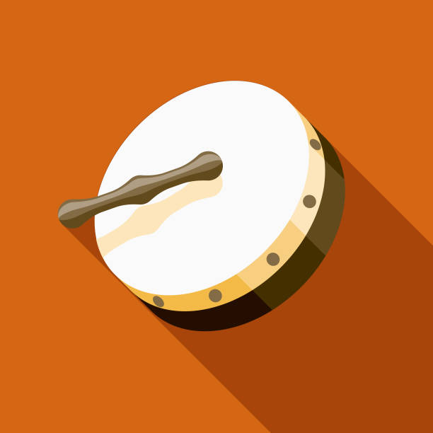 ilustrações, clipart, desenhos animados e ícones de bodhrán irlanda ícone - frame drum