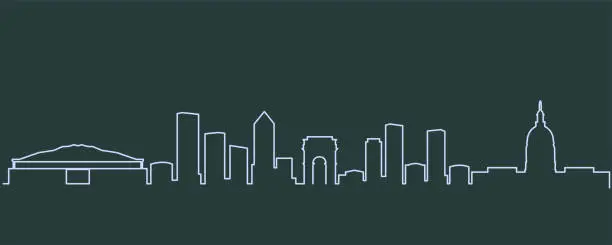 Vector illustration of Atlanta Single Line Skyline