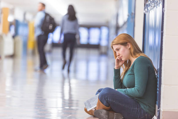 istock Female student studying in the school hallway 1095669198
