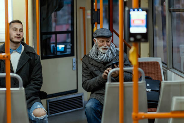 istock Mature Man Riding In A Bus 1095669928
