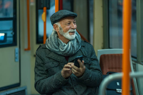 istock Mature Man Riding In A Bus 1095669936